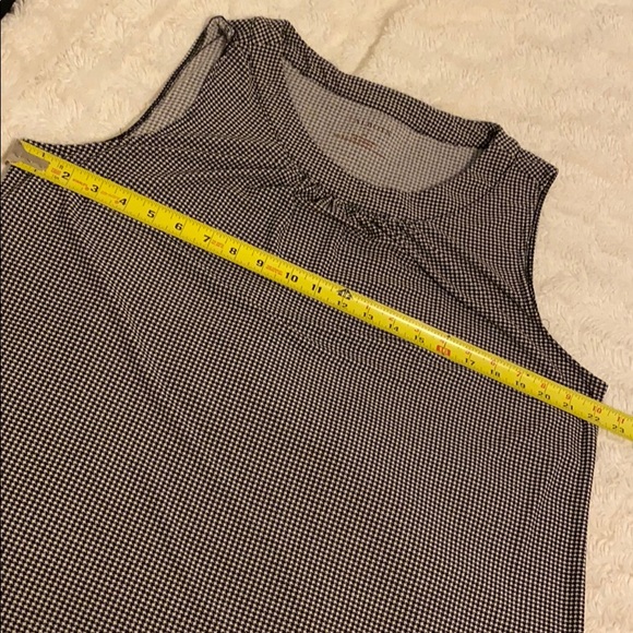 Talbots black and white houndstooth sleeveless top XL - Picture 4 of 8